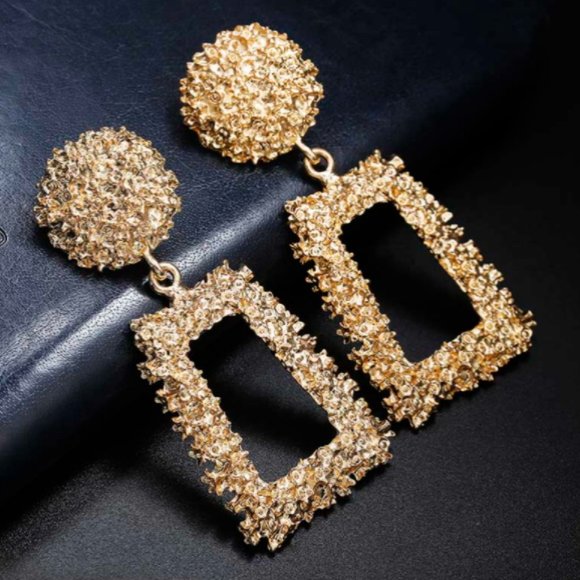 Designer Styled Hammered Shimmer Earrings - Picture 3 of 15